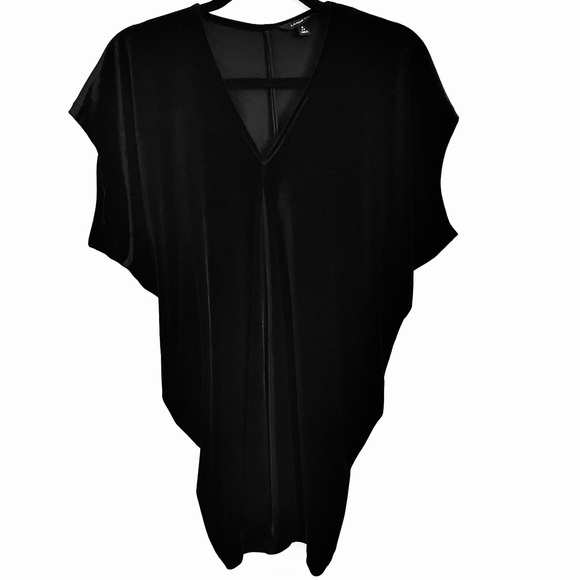 Lands' End V-Neck Dolman Velvet Draped Blouse Top in Black Size S (6-8) EUC - Picture 3 of 12